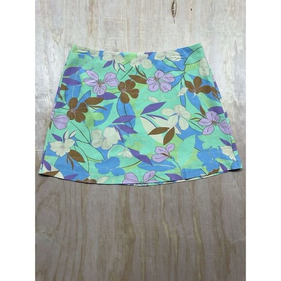 Sanctuary Revolve Mini Skirt New! 100% Rayon Pastels Easter Greens Pinks - Picture 2 of 5